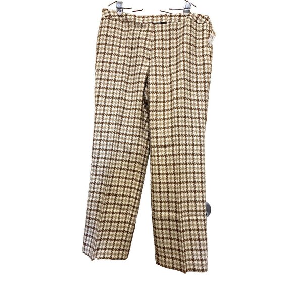 Talbots Pants - TALBOTS WOMEN'S HOUNDSTOOTH SLACKS SZ 20 DRESS PANTS BEIGE/WHITE/BROWN NEW